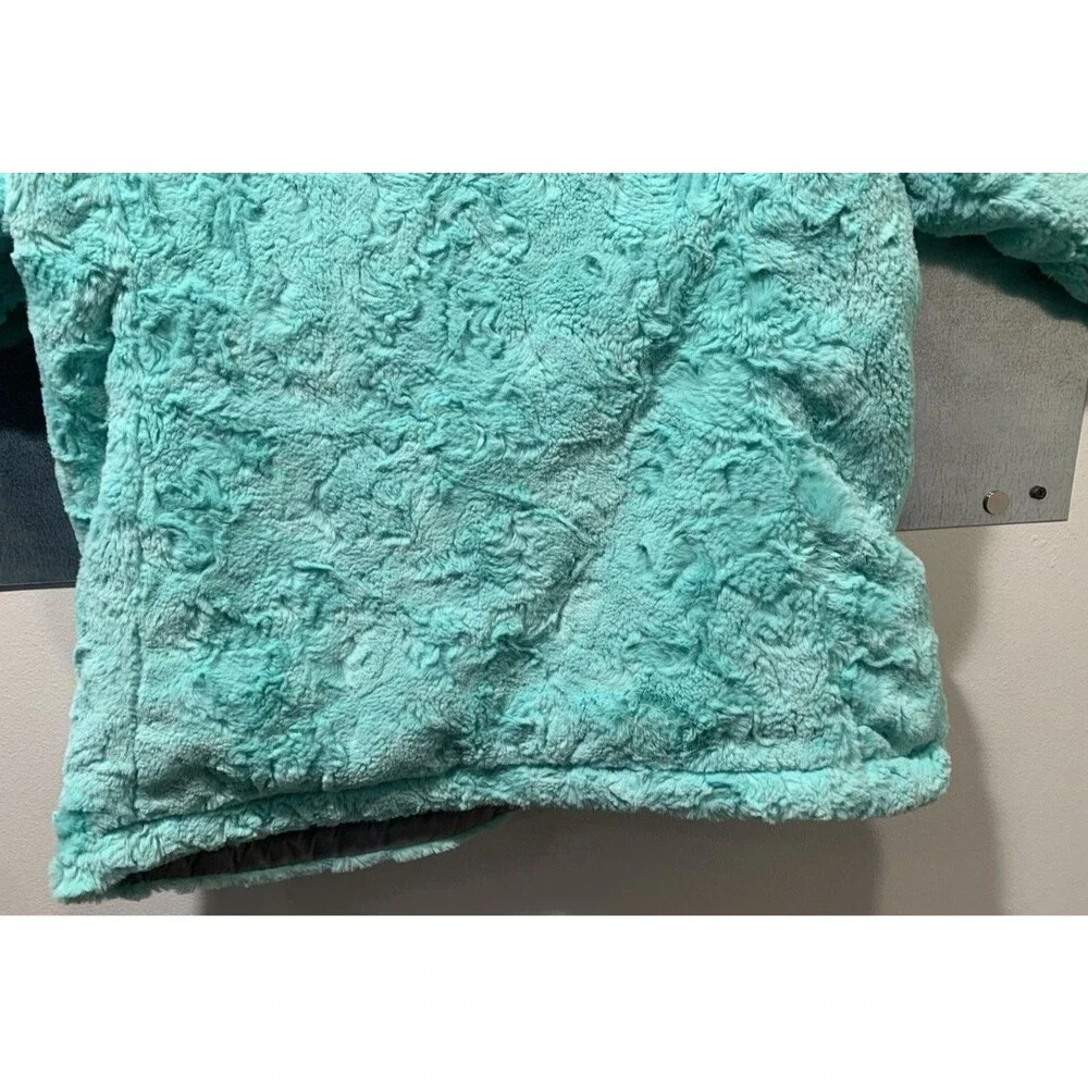 Reversible Jacket Sherpa/Puffer North Face Girls XL-18 Gray/Mint Mossbud Swirl